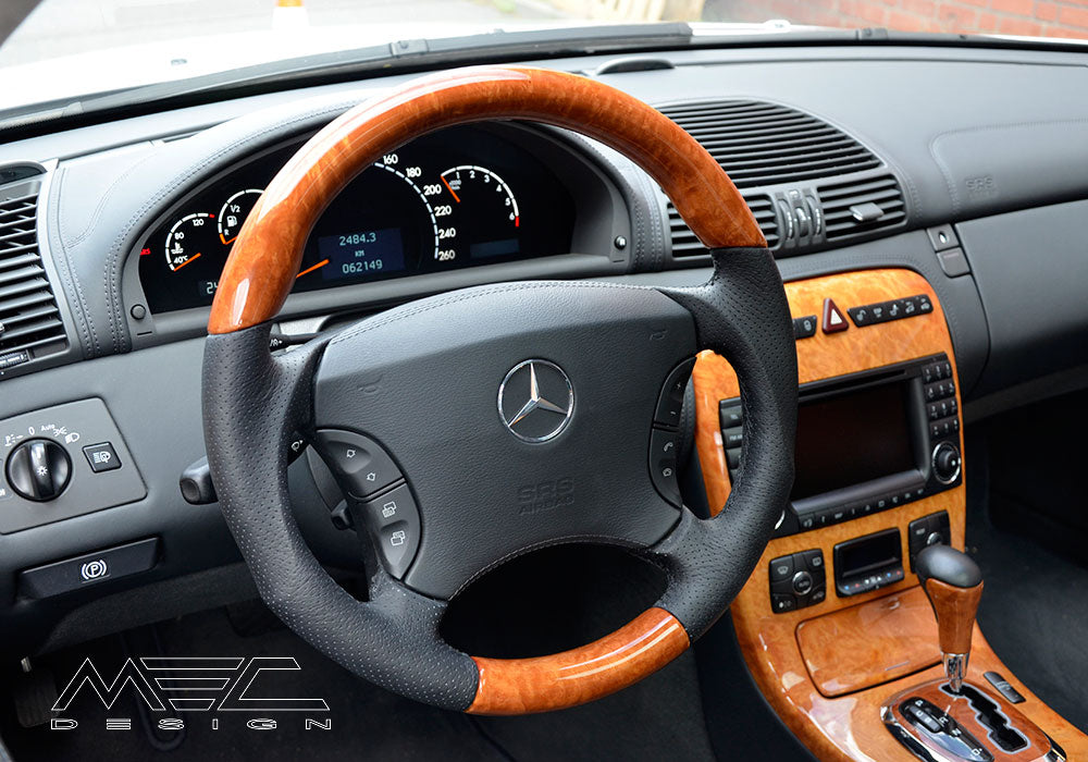 MEC Design W220 S Class Steering wheel buttons in Maybach Style, Walnut or Chestnut