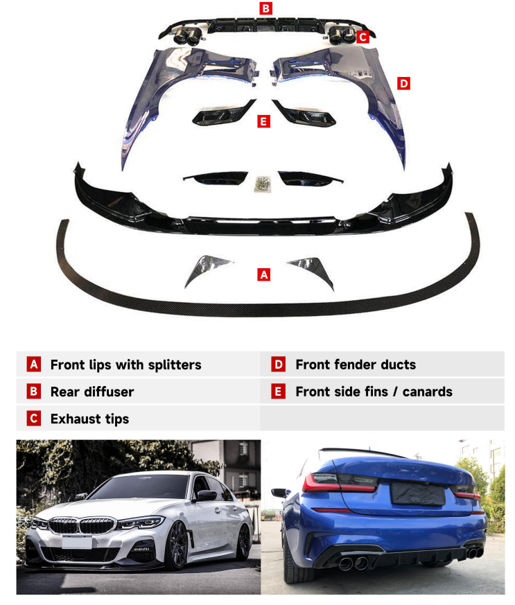 BMW 3 SERIES G20 BODY KIT DRY CARBON 2019-2022y