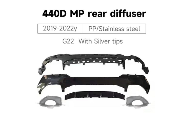 BMW 4 SERIES G22 440D MP REAR DIFFUSER 2019-2022y