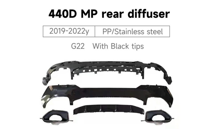 BMW 4 SERIES G22 440D MP REAR DIFFUSER 2019-2022y