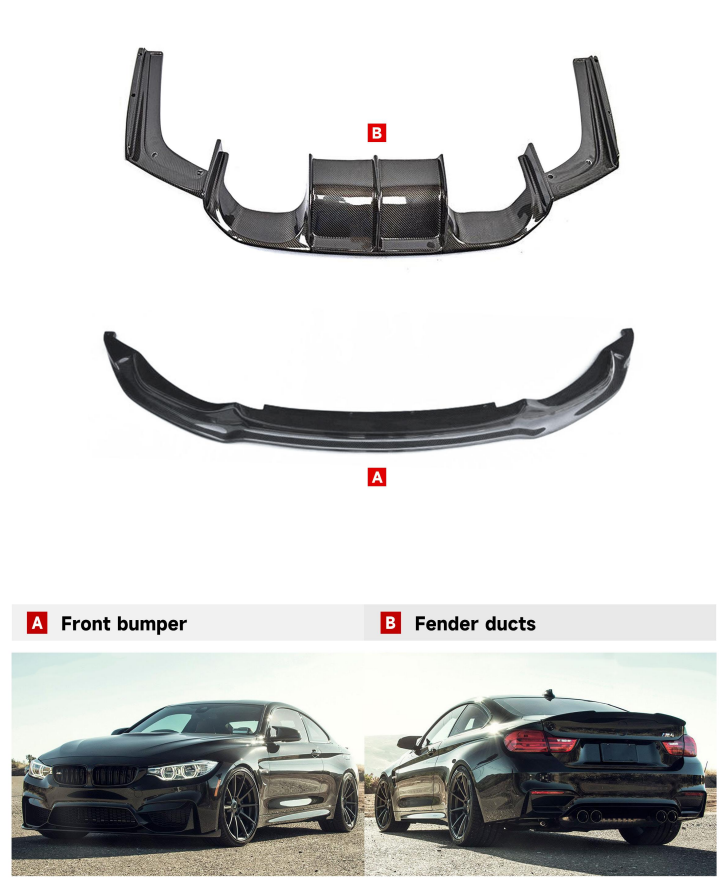 BMW M3/M4 F80/F82/F83 CARBON DIFFUSER AND CARBON LIP 2014-2020Y