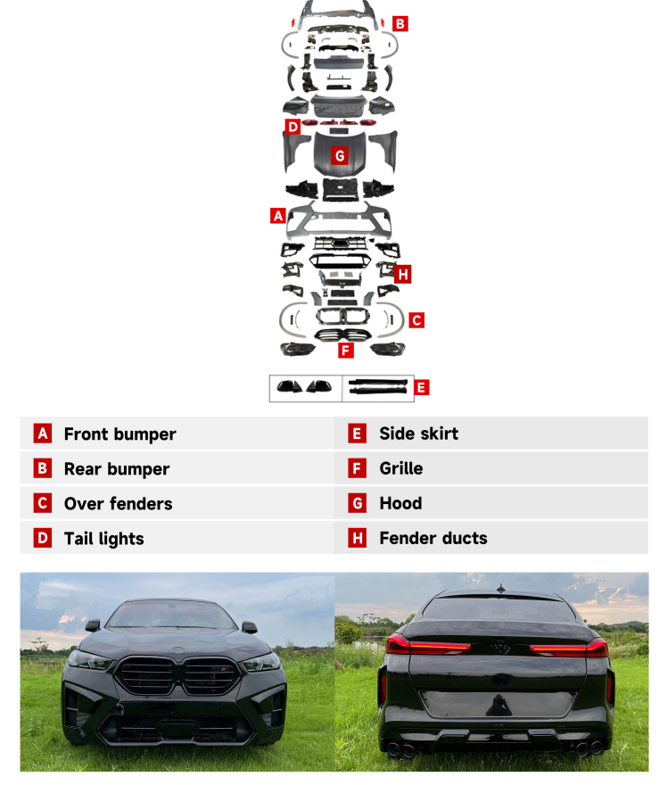 BMW Х6 E71 (09-14Y) UPGRADE TO 24Y G06 LCI X6M BODY KIT 2009-2014y