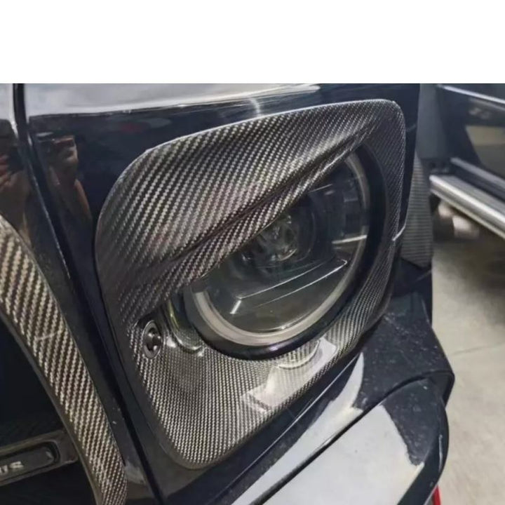 MERCEDES BENZ W464 G63 W463A DRY CARBON FIBER HEADLIGHT FRAME COVER TRIM