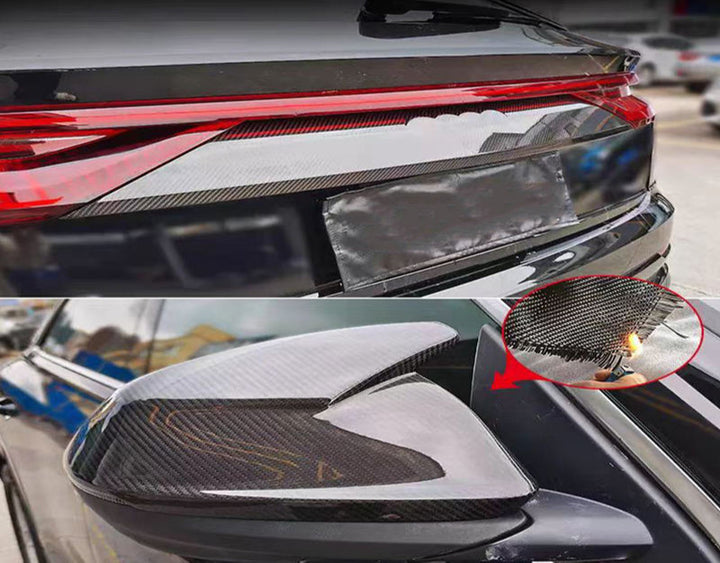 AUDI Q8 DRY CARBON FIBER MIRROR COVERS AND BODY TRIM REAR