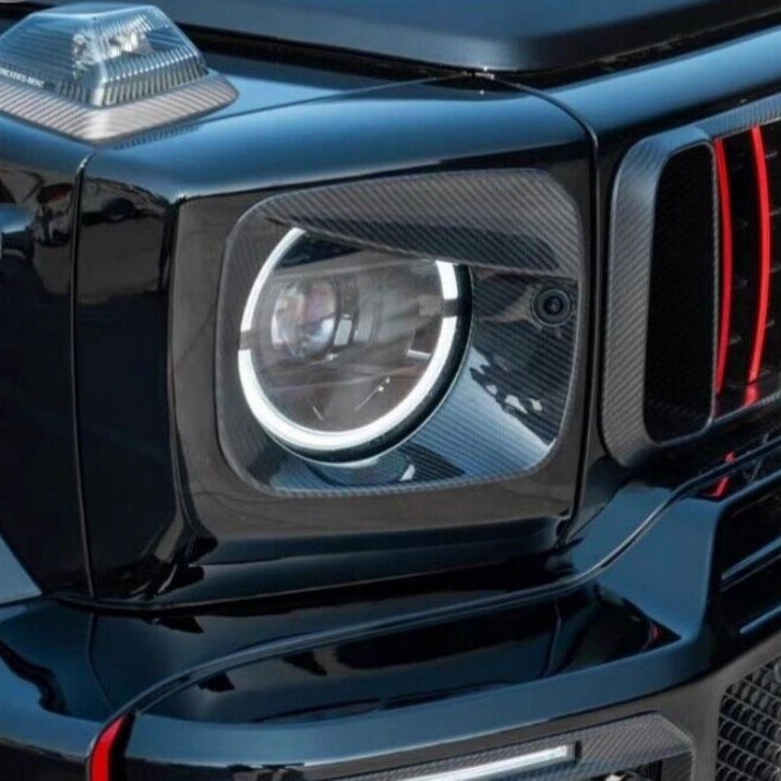 MERCEDES BENZ W464 G63 W463A DRY CARBON FIBER HEADLIGHT FRAME COVER TRIM