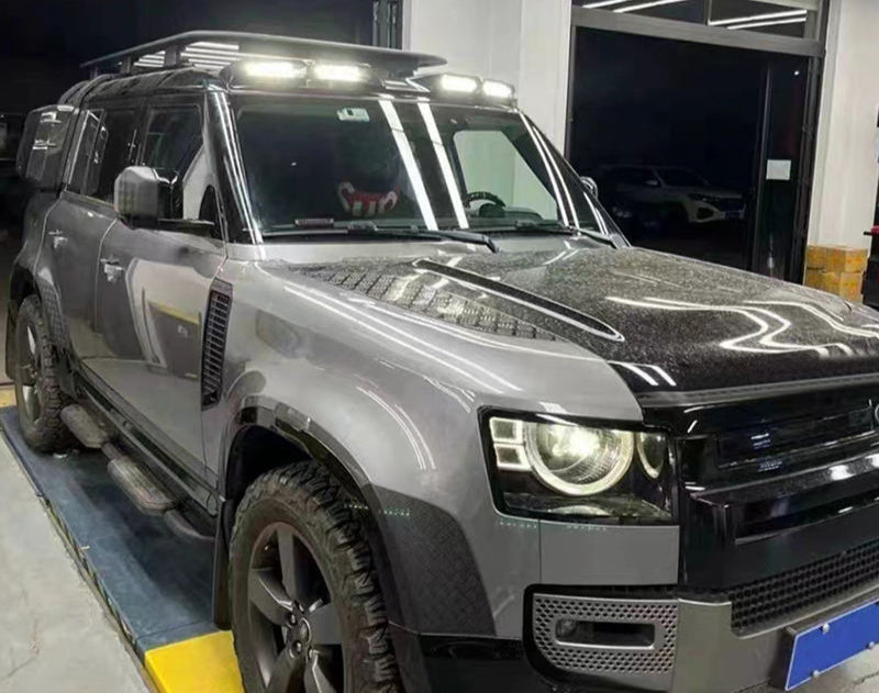 LAND ROVER DEFENDER 110 90 130 ROOF SPOILER DRY CARBON FIBER LED