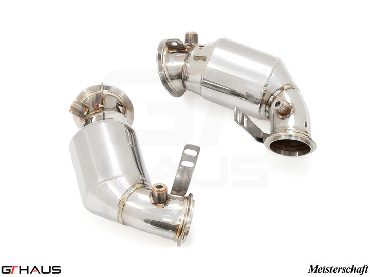 GTHAUS Downpipes for BMW F91/92 M8 / M8 Competition Coupe / Convertible 2020+ - Down Pipes OBD2 - 400 CEL Sport Cats (90mm piping