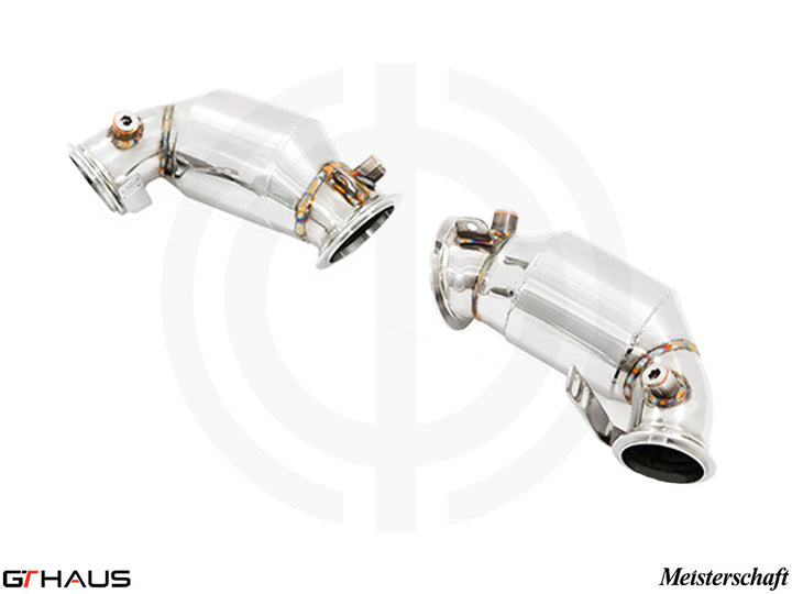 GTHAUS Downpipes for BMW F91/92 M8 / M8 Competition Coupe / Convertible 2020+ - Down Pipes OBD2 - 400 CEL Sport Cats (90mm piping