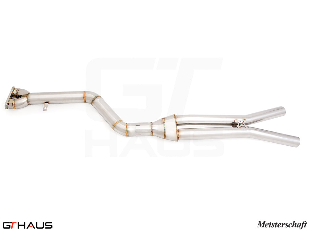GTHAUS Mid Pipe for BMW F97 X3M SAV 2022+ - 90mm SINGLE LX mid Resonator Delete pipes