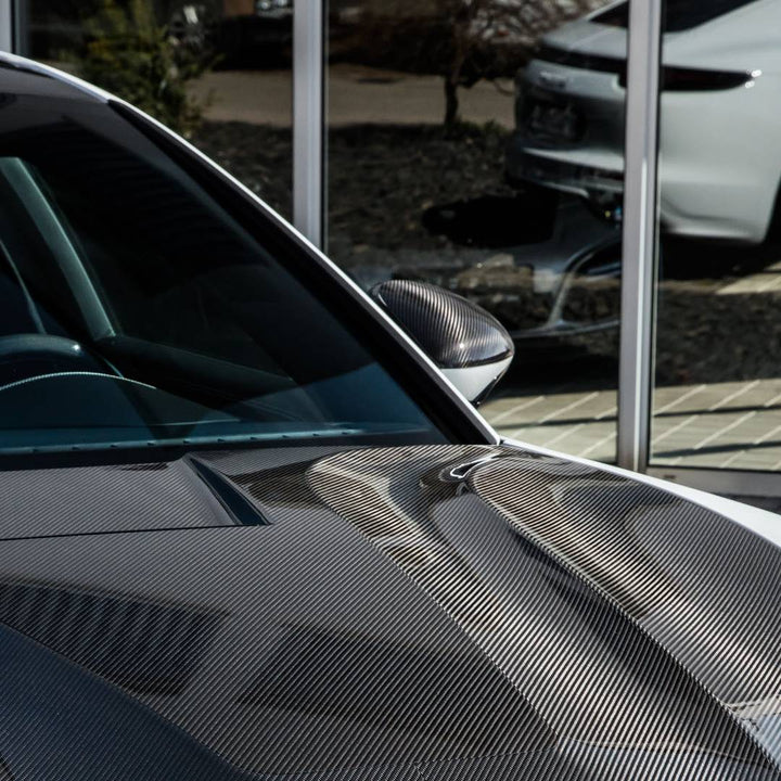 TECHART CARBON FIBER EXTERIOR MIRROR TRIM PANELS FOR 971 PANAMERA