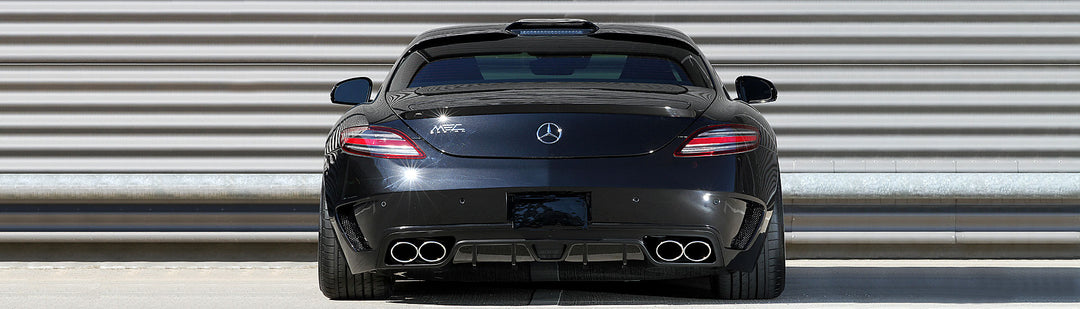MEC Design Exhaust Pipe Adaptation for the “Formula” Rear Diffusor, consisting of 2x tube adapters, only in connection with the MEC Design Exhaust 197/AA-ESD-H