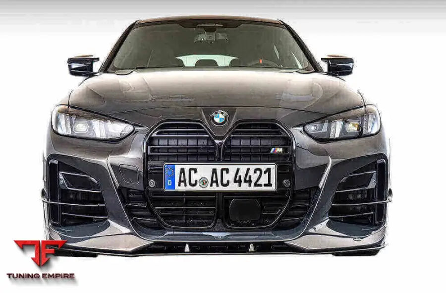 AC Schnitzer front splitter for BMW i4 with M aerodynamic package and AC Schnitzer front spoiler elements — AC Schnitzer