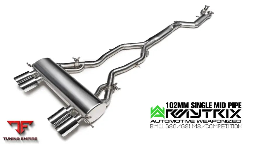 ARMYTRIX BMW G80 G81 M3 102mm single mid pipe exhaust system