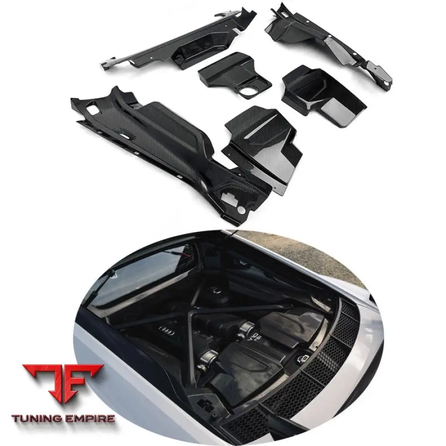 AUDI R8 CARBON FIBER FRONT ENGINE BAY PANEL COVER TRIM