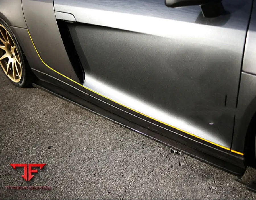 AUDI R8 APR CARBON FIBER MATERIAL SIDE SKIRTS SIDE BUMPER EXTENSION BUMPER DIFFUSER LIPS