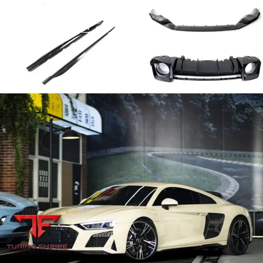AUDI R8 NEW STYLE DRY CARBON FIBER AND FRONT LIP SPOILER SIDE SKIRT REAR DIFFUSER BODY KIT 2023