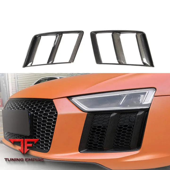 AUDI R8 V10 COUPE 2-DOOR CARBON FIBER BUMPER LOWER FOG GRILLE VENTS COVER