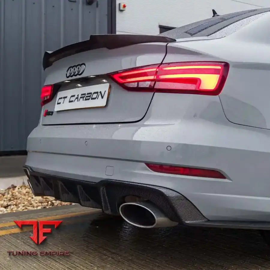 AUDI RS3 8V SALOON REAR CARBON DIFFUSER WITH DTM LIGHT - CT CARBON