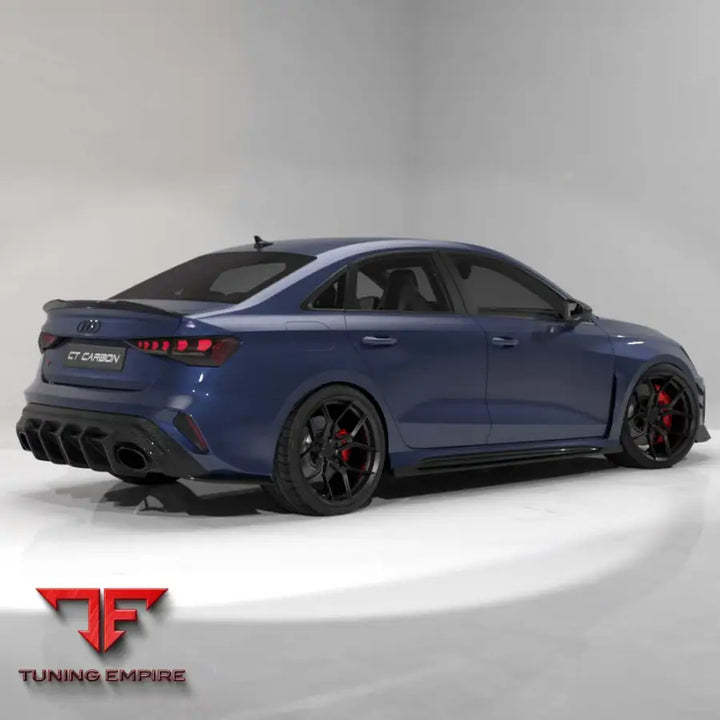 AUDI RS3 8Y 2025+ FACELIFT SALOON CARBON FIBRE DIFFUSER WITH LED LIGHT - V2 - CT CARBON