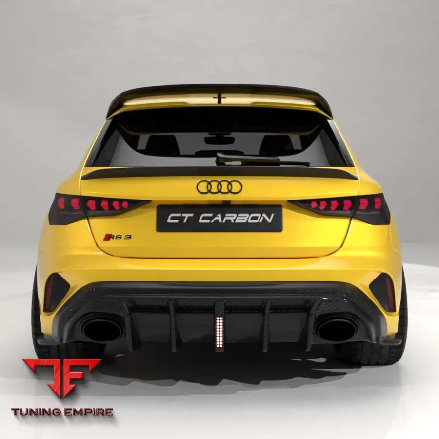 AUDI RS3 8Y 2025+ FACELIFT SPORTBACK CARBON FIBRE DIFFUSER WITH LED LIGHT - V2 - CT CARBON