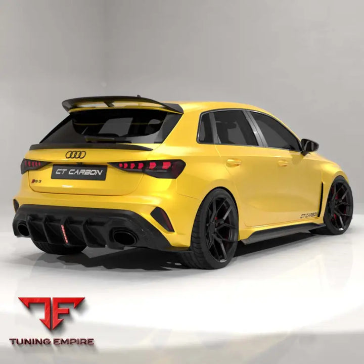 AUDI RS3 8Y 2025+ FACELIFT SPORTBACK CARBON FIBRE DIFFUSER WITH LED LIGHT - V2 - CT CARBON