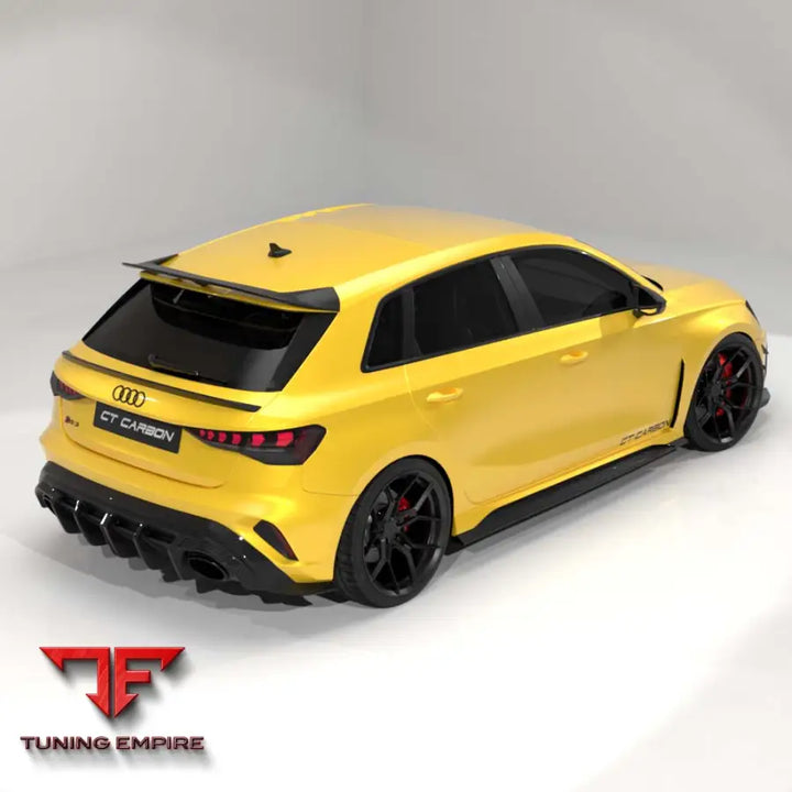 AUDI RS3 8Y 2025+ FACELIFT SPORTBACK CARBON FIBRE DIFFUSER WITH LED LIGHT - V2 - CT CARBON