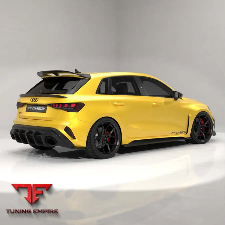 AUDI RS3 8Y 2025+ FACELIFT SPORTBACK CARBON FIBRE DIFFUSER WITH LED LIGHT - V2 - CT CARBON