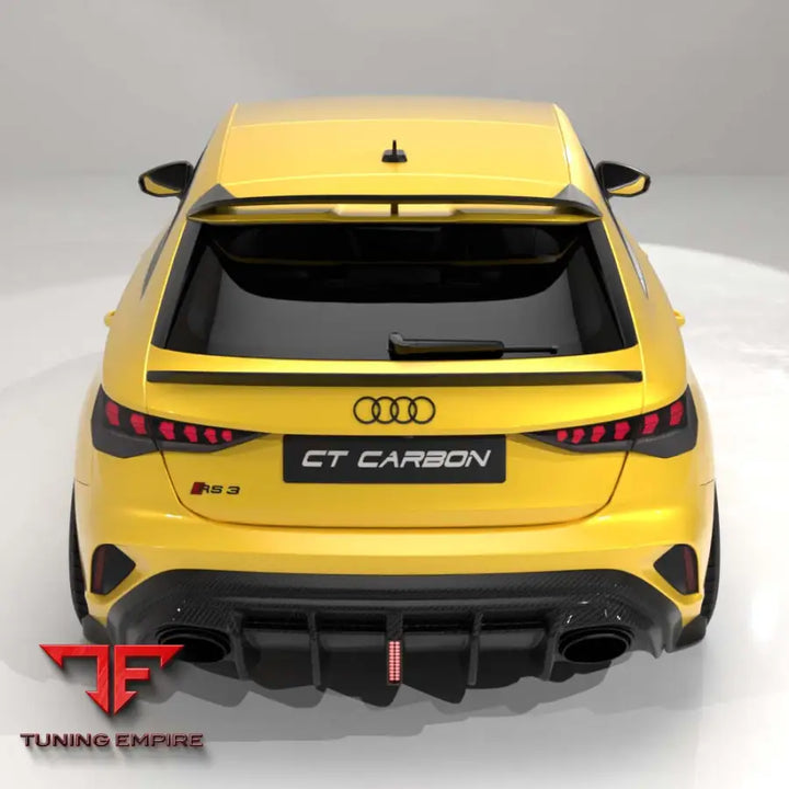 AUDI RS3 8Y 2025+ FACELIFT SPORTBACK CARBON FIBRE DIFFUSER WITH LED LIGHT - V2 - CT CARBON