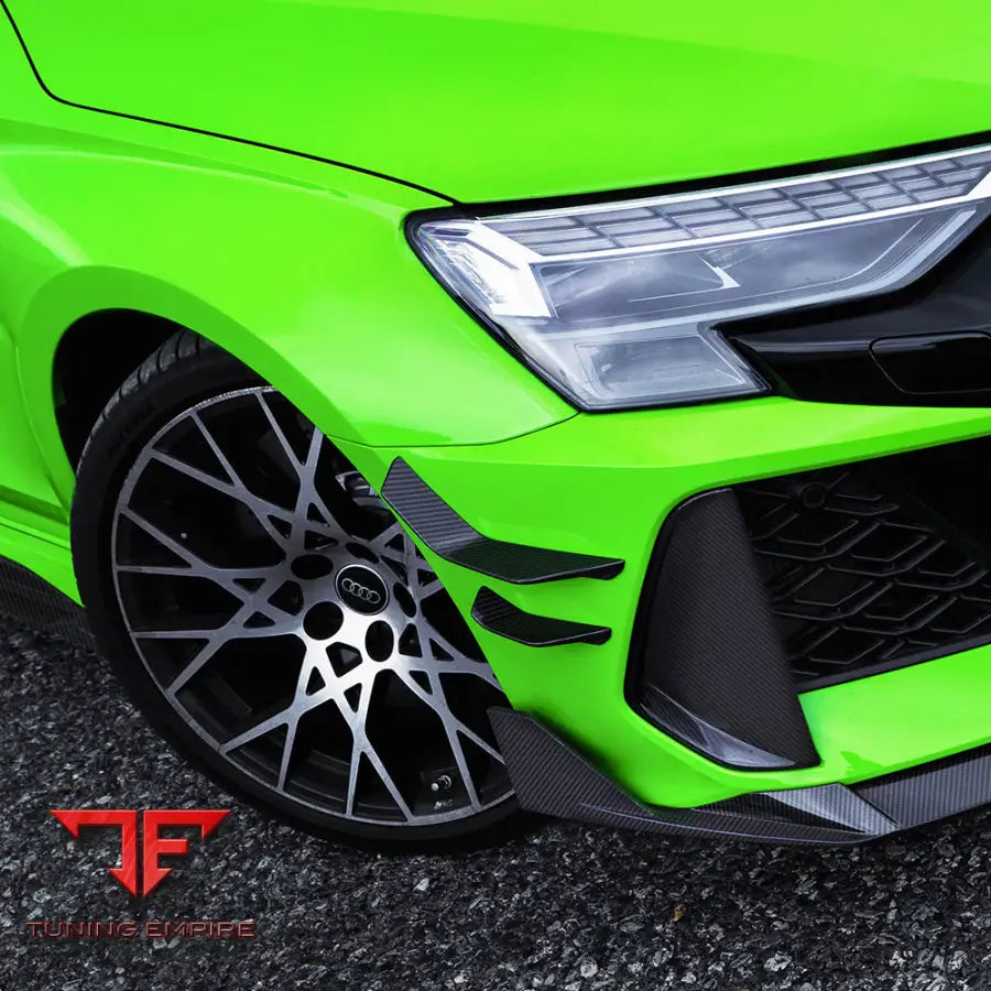 AUDI RS3 8Y FACELIFT FRONT CANARDS IN PREPREG CARBON FIBRE - Carbon Fibre Parts