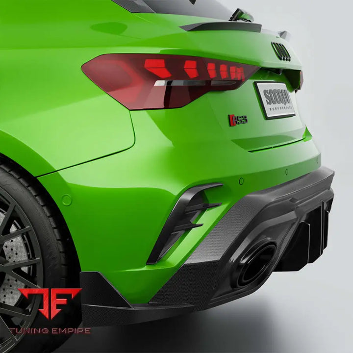 AUDI RS3 8Y FACELIFT REAR BUMPER INSERTS IN PREPREG CARBON FIBRE - Carbon Fibre Parts