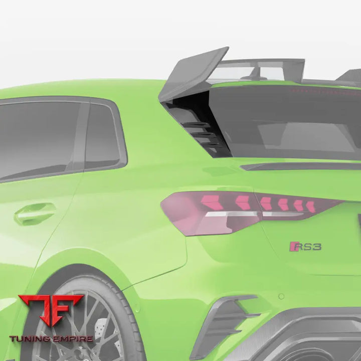 AUDI RS3 8Y REAR WINDOW FINS IN PREPREG CARBON FIBRE - Carbon Fibre Parts