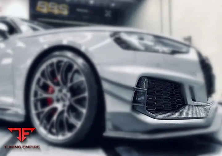 AUDI RS4 A4 AVANT B9 2018-2020 CARBON FIBER FRONT BUMPER GARNISH TRIM STRIP