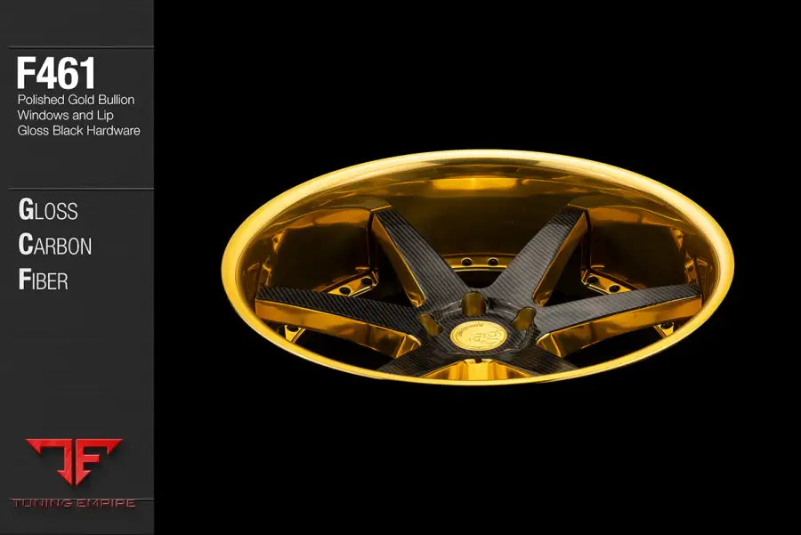AVANT GARDE AG F461 - CARBON FIBER OVERLAY WITH POLISHED GOLD BULLION WINDOWS