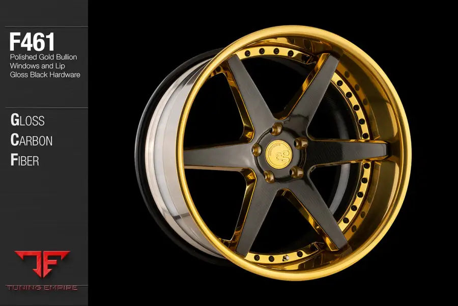 AVANT GARDE AG F461 - CARBON FIBER OVERLAY WITH POLISHED GOLD BULLION WINDOWS