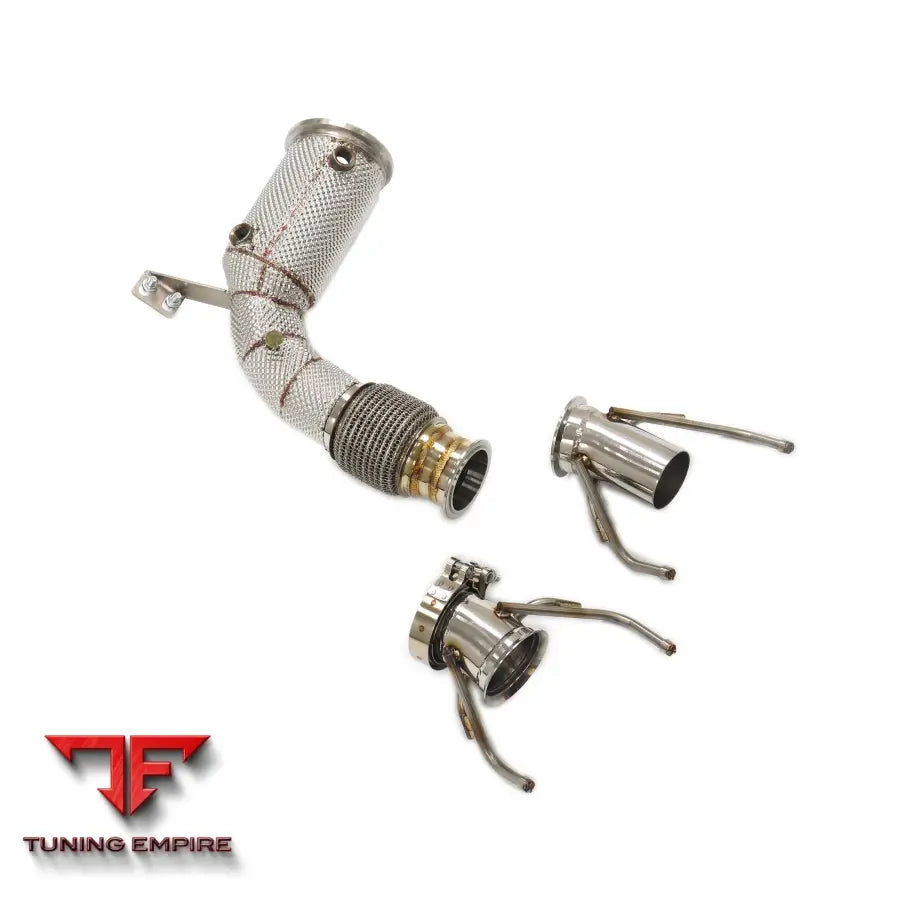 BMW 118i F40 B38 STAINLESS STEEL RAZOR EXHAUST DOWNPIPE WITH HEAT SHIELD