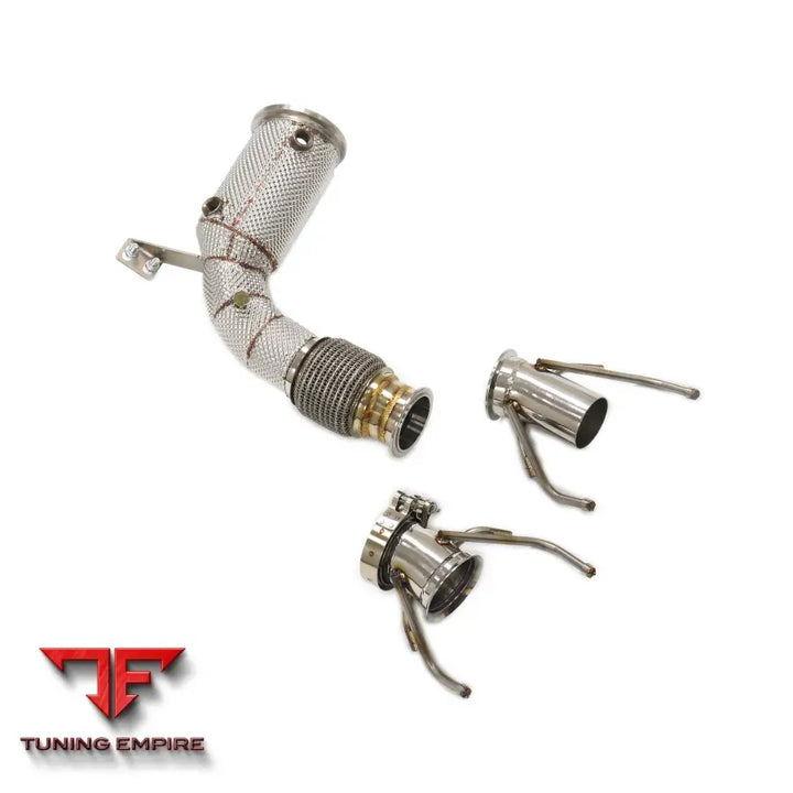 BMW 118i F40 B38 STAINLESS STEEL RAZOR EXHAUST DOWNPIPE WITH HEAT SHIELD