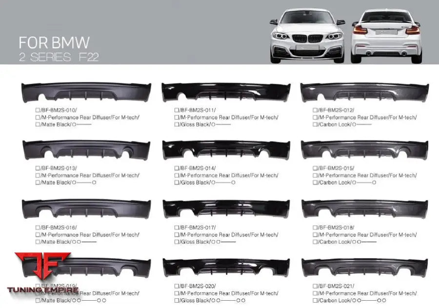 BMW 2 SERIES F22 2014-2021 M PERFORMANCE STYLE BODY KIT