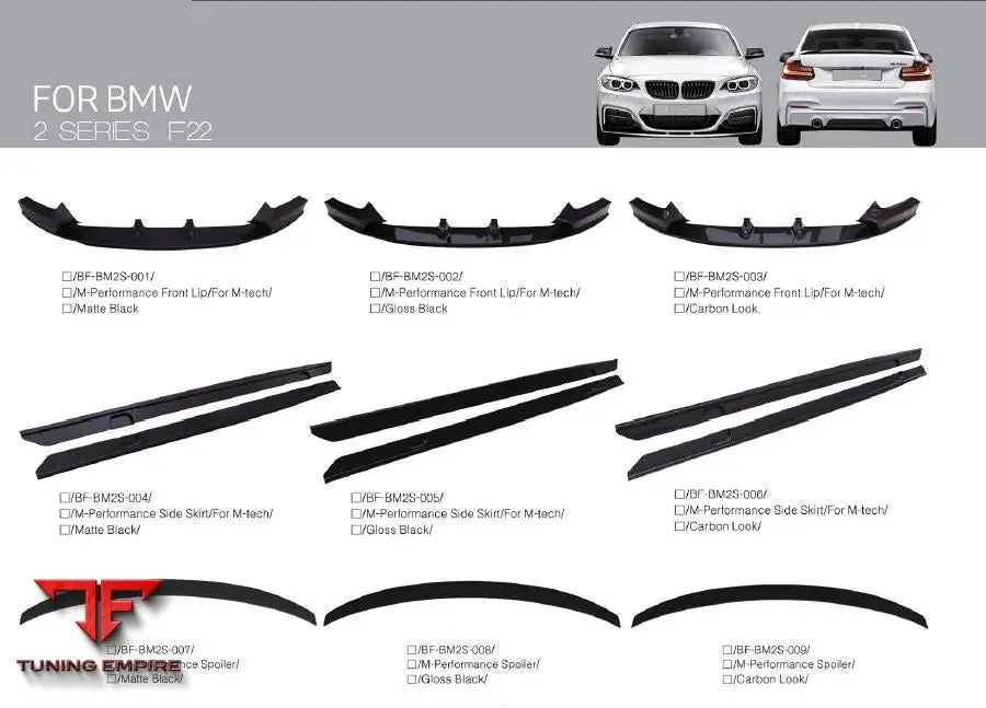 BMW 2 SERIES F22 2014-2021 M PERFORMANCE STYLE BODY KIT