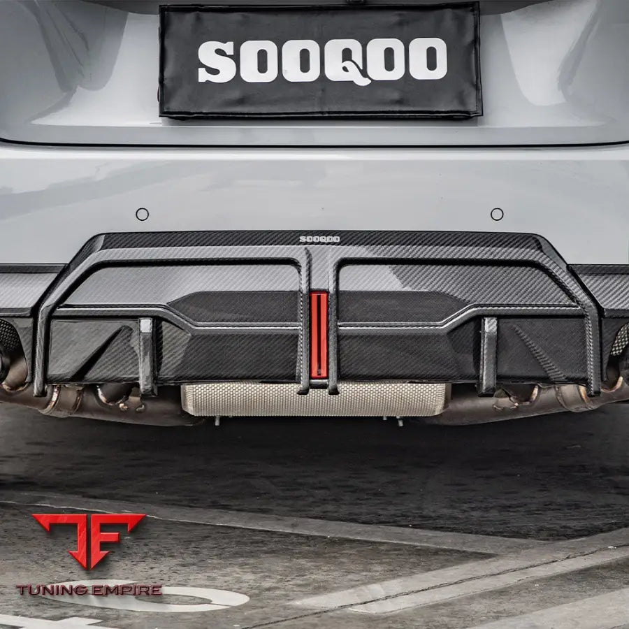 BMW 2 SERIES G42 REAR DIFFUSER W/BRAKE LIGHT IN PREPREG CARBON FIBRE - Carbon Fibre Parts