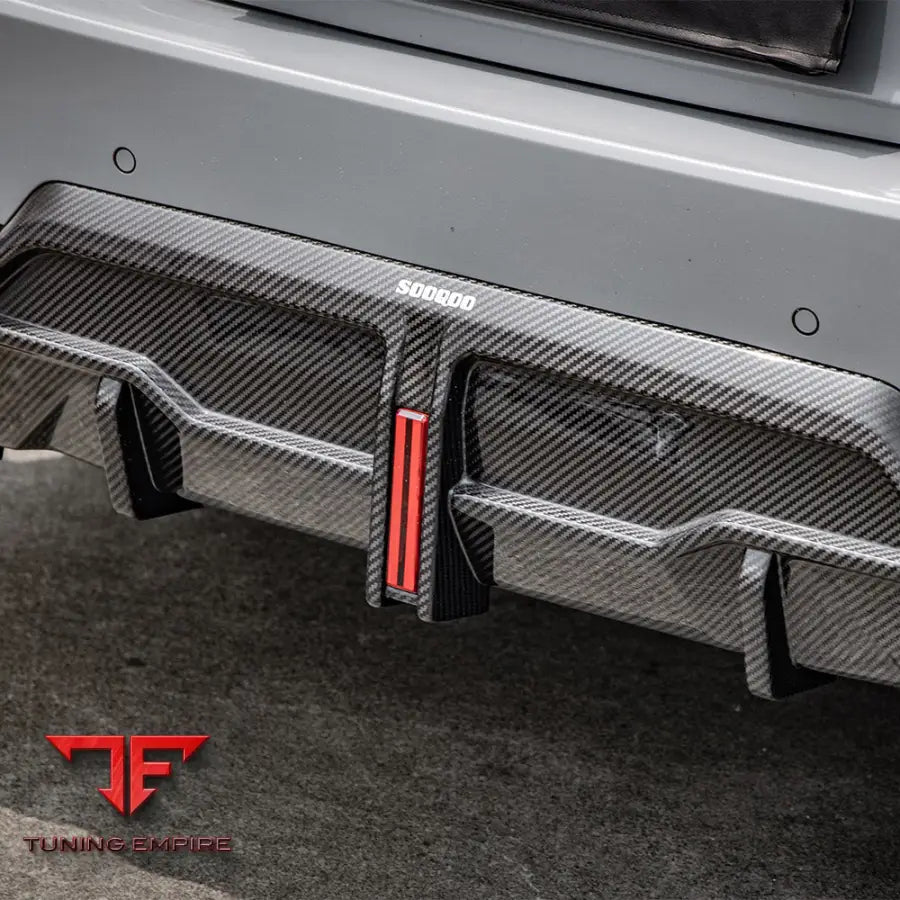 BMW 2 SERIES G42 REAR DIFFUSER W/BRAKE LIGHT IN PREPREG CARBON FIBRE - Carbon Fibre Parts