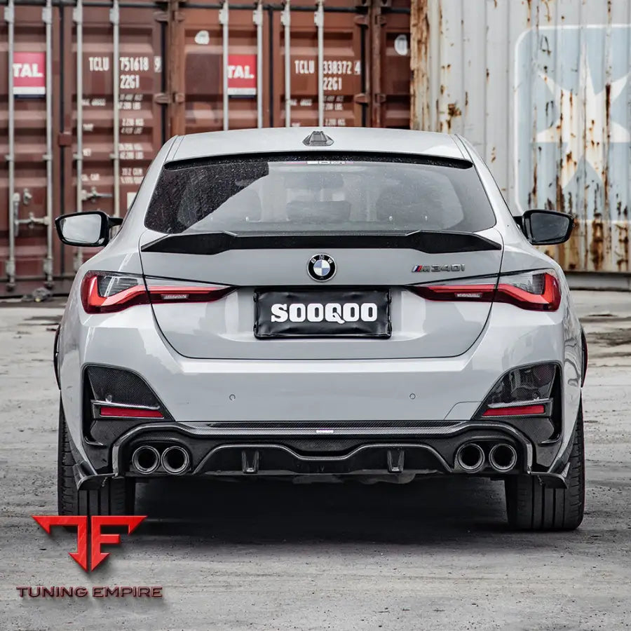 BMW 4 SERIES G26 REAR DIFFUSER DUAL TIPS IN PREPREG CARBON FIBRE - Carbon Fibre Parts