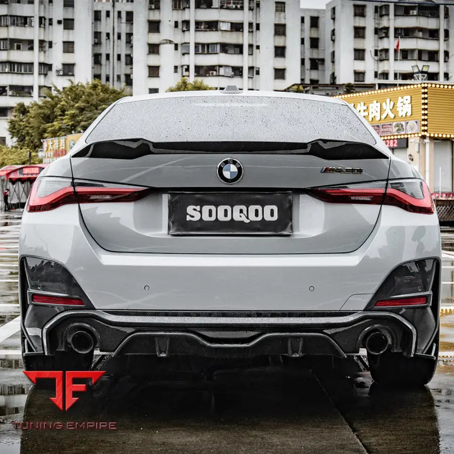 BMW 4 SERIES G26 REAR DIFFUSER SINGLE TIP IN PREPREG CARBON FIBRE - Carbon Fibre Parts