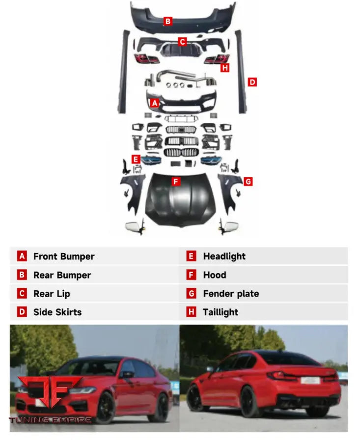 BMW 5 SERIES F10/F18 TO G30/G38 M5 STYLE BODY KIT 2010-2017y