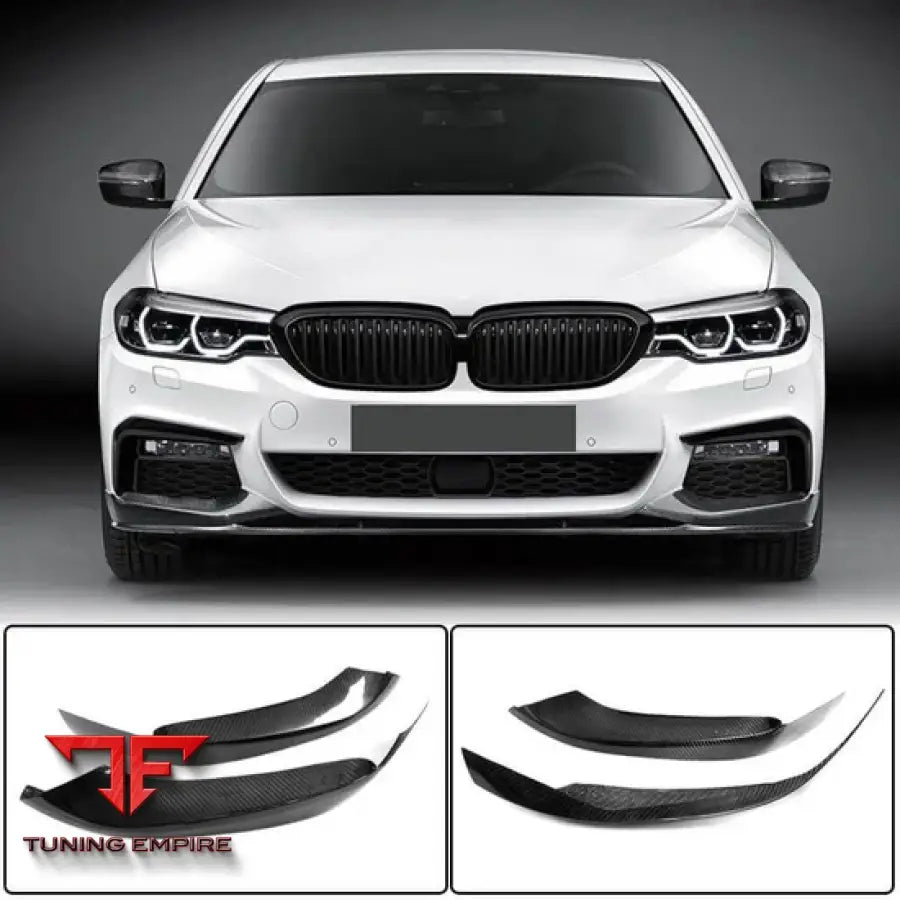 BMW 5-SERIES G30 G31 M SPORT PRE-LCI CARBON FIBER FRONT BUMPER SPLITTERS 2017-2020Y