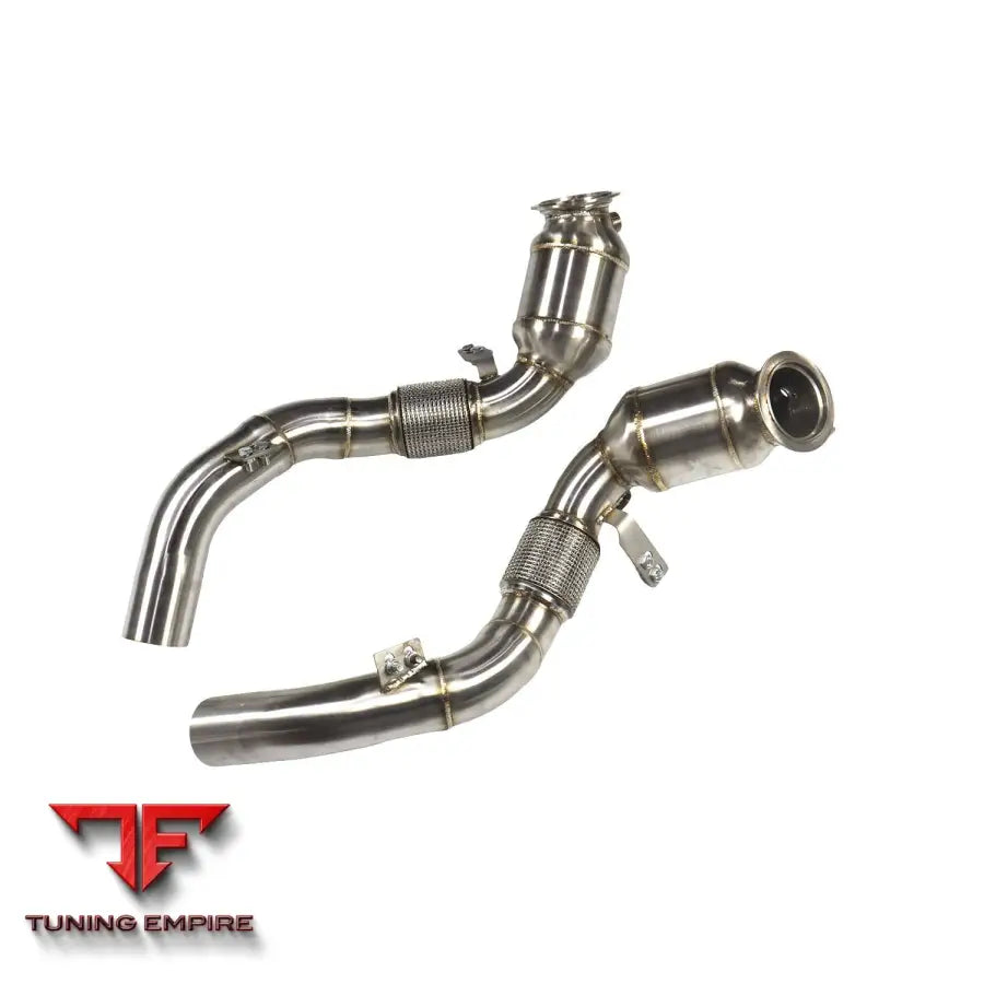 BMW 550i G30 STAINLESS STEEL RAZOR EXHAUST DOWNPIPES WITHOUT HEAT SHIELD