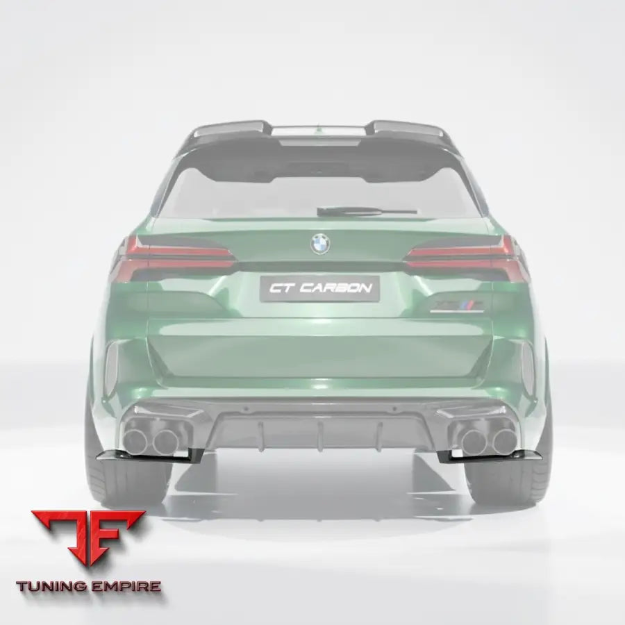 BMW F95 X5M 2019+ DRY CARBON FIBRE REAR BUMPER CORNERS - V1 - CT CARBON