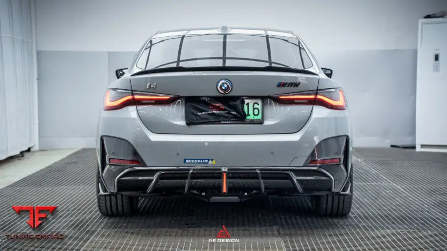BMW I4 M50 EDRIVE 40 G26 & 4 SERIES GRAN COUPE M440I 430I G26 2022-ON AE STYLE REAR DIFFUSER & CANARDS - Rear Diffuser