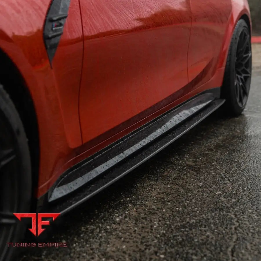 BMW M3 G80/G81 CARBON FIBRE SIDE SKIRT EXTENSIONS - V3 - CT CARBON