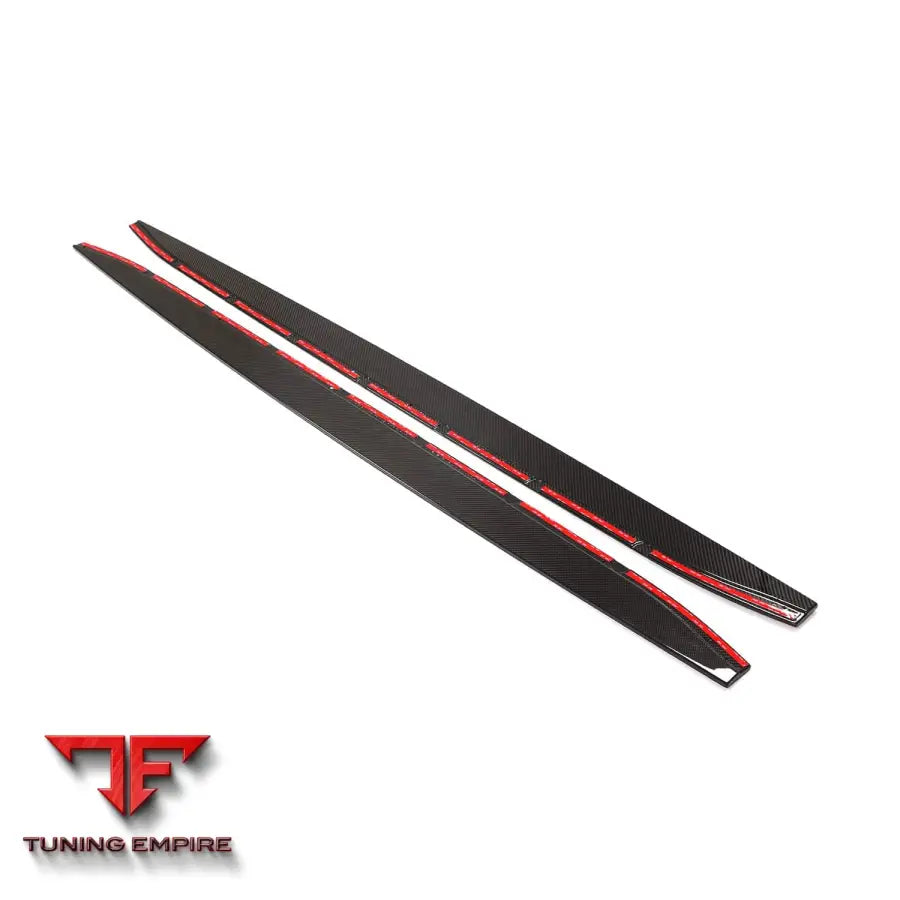 BMW M3 G80/G81 CARBON FIBRE SIDE SKIRT EXTENSIONS - V3 - CT CARBON