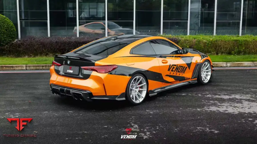BMW M3 G80 G81 & M4 G82 G83 DRY PRE-PREG CARBON VENOM SPORT SERIES REAR DIFFUSER & CANARDS - Rear Diffuser